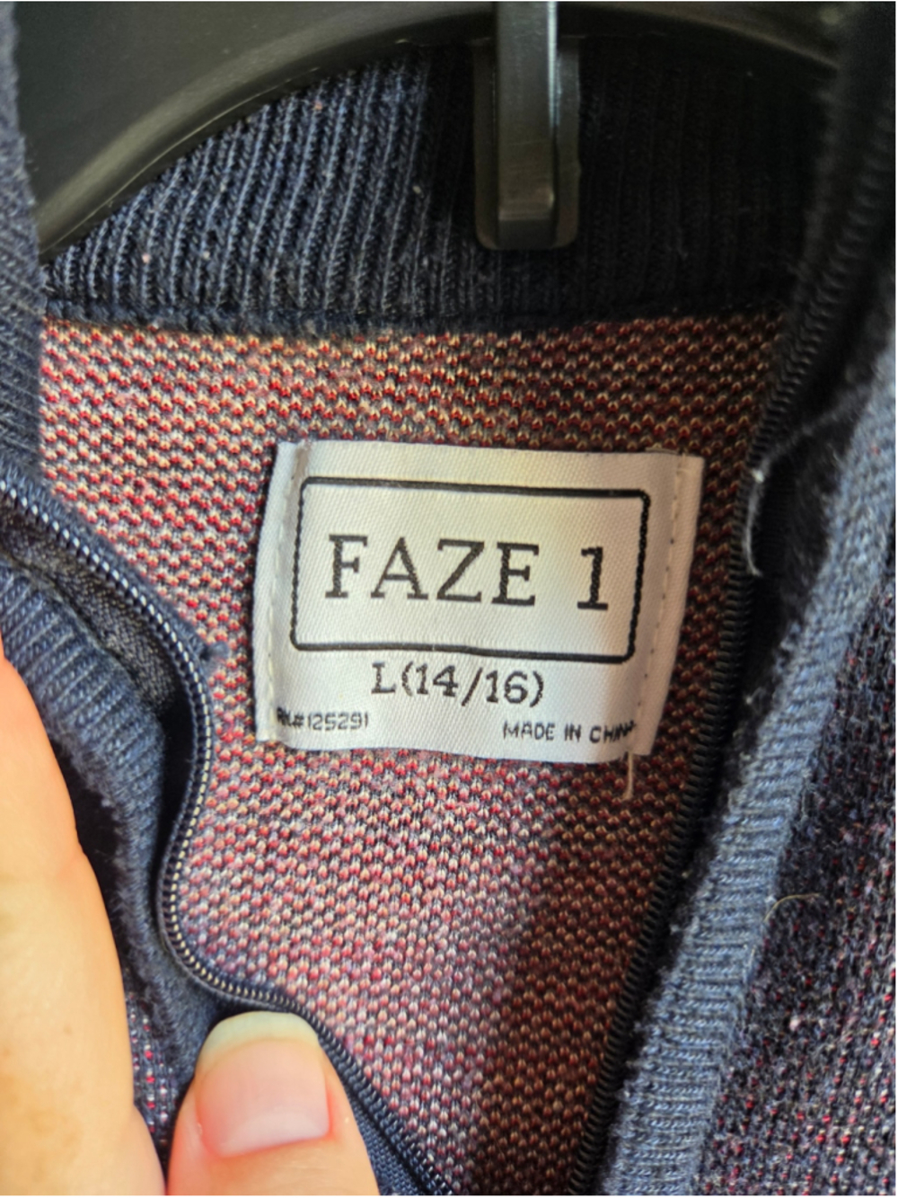Boys Faze 1 Quarter-Zip Sweater Navy Red Size 14